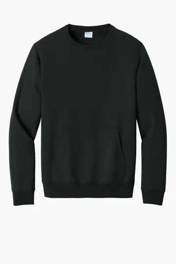 Port & Co Core Fleece Crewneck Pocket Sweatshirt — view 4