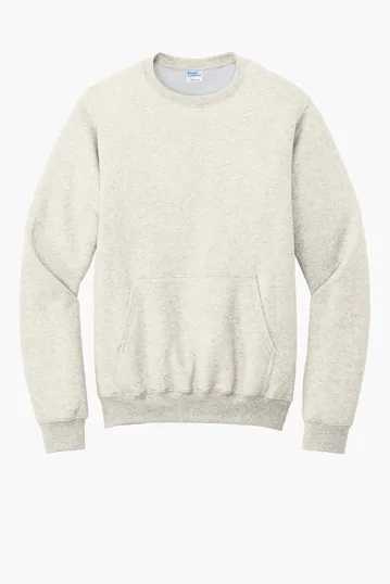 Port & Co Core Fleece Crewneck Pocket Sweatshirt — view 5
