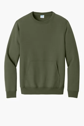 Port & Co Core Fleece Crewneck Pocket Sweatshirt — view 6