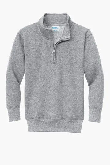 Port & Co Youth Core Fleece 1/4-Zip Pullover Sweatshirt — view 2