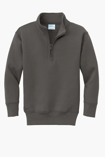 Port & Co Youth Core Fleece 1/4-Zip Pullover Sweatshirt — view 3