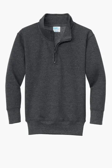 Port & Co Youth Core Fleece 1/4-Zip Pullover Sweatshirt — view 4