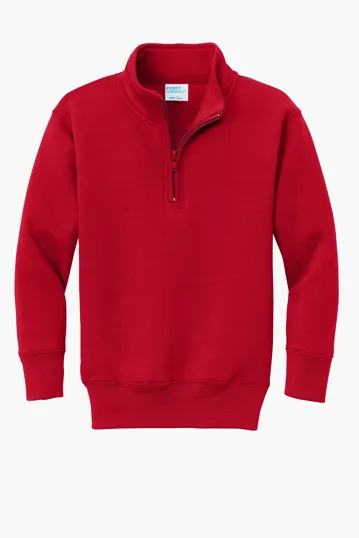 Port & Co Youth Core Fleece 1/4-Zip Pullover Sweatshirt — view 7
