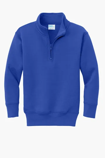 Port & Co Youth Core Fleece 1/4-Zip Pullover Sweatshirt — view 8