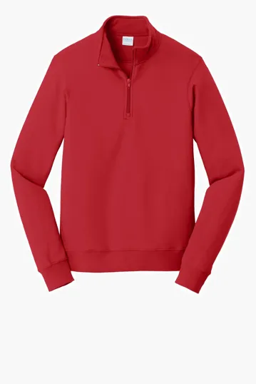 Port & Co Fan Favorite Fleece 1/4-Zip Pullover Sweatshirt — view 3