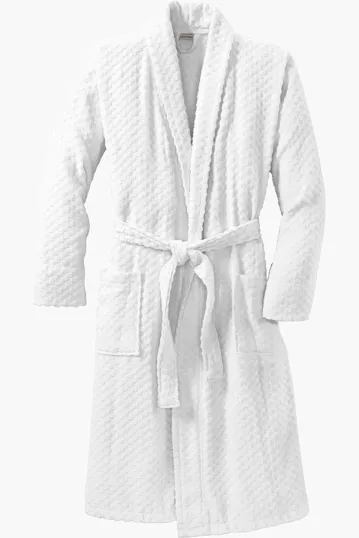 Port Authority Checkered Terry Shawl Collar Robe — view 2