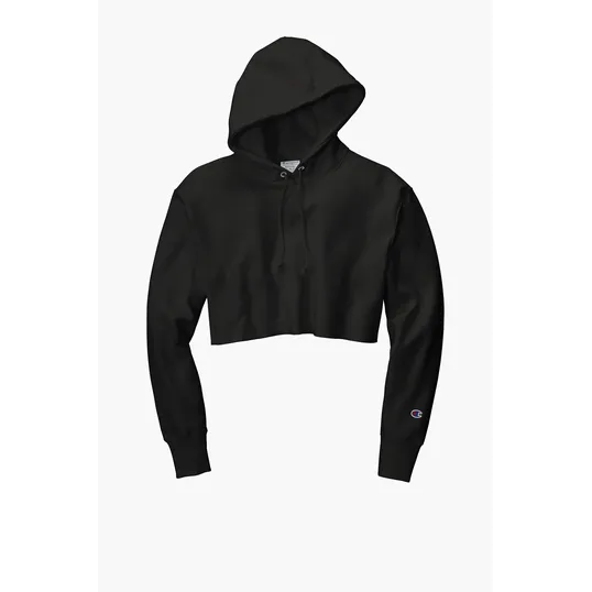 Champion Women's Reverse Weave Cropped Cut-Off Hooded Sweatshirt — view 2
