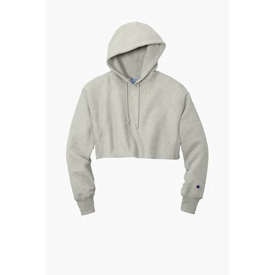 Champion Women's Reverse Weave Cropped Cut-Off Hooded Sweatshirt — view 4