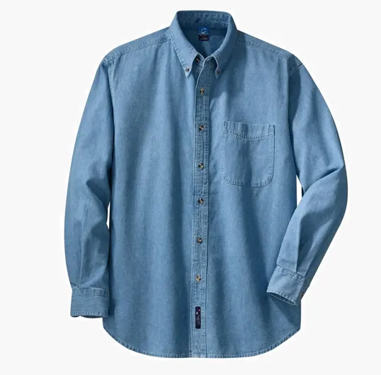 Port & Co Long Sleeve Value Denim Shirt — view 2