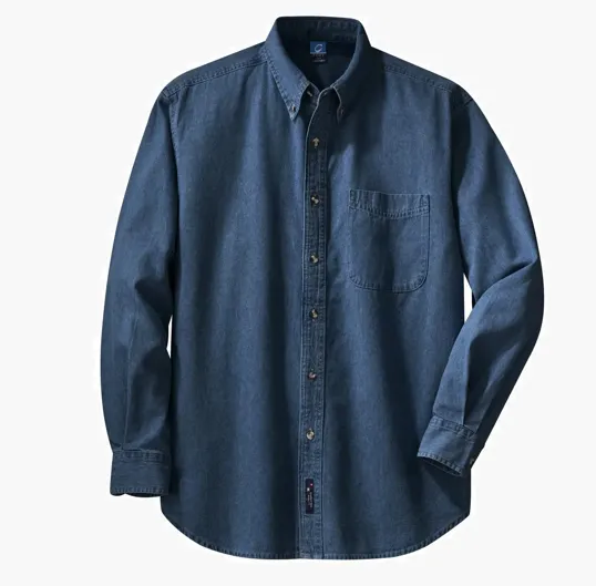 Port & Co Long Sleeve Value Denim Shirt — view 3