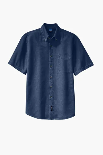 Port & Co Short Sleeve Value Denim Shirt — view 3