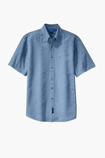 Port & Co Short Sleeve Value Denim Shirt — view 2