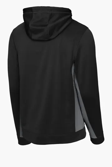 Image for Sport-Tek Sport-Wick Fleece Colorblock Hooded Pullover. 