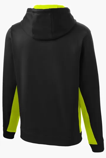 Image for Sport-Tek Sport-Wick Fleece Colorblock Hooded Pullover. 
