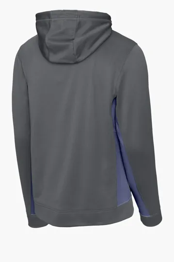Image for Sport-Tek Sport-Wick Fleece Colorblock Hooded Pullover. 