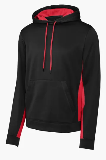 Image for Sport-Tek Sport-Wick Fleece Colorblock Hooded Pullover. 