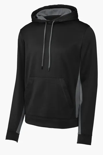 Image for Sport-Tek Sport-Wick Fleece Colorblock Hooded Pullover. 