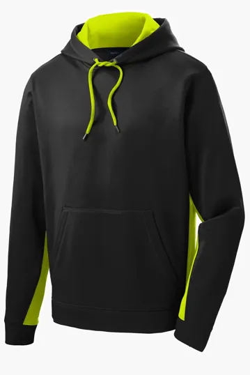 Image for Sport-Tek Sport-Wick Fleece Colorblock Hooded Pullover. 