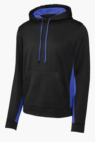 Image for Sport-Tek Sport-Wick Fleece Colorblock Hooded Pullover. 