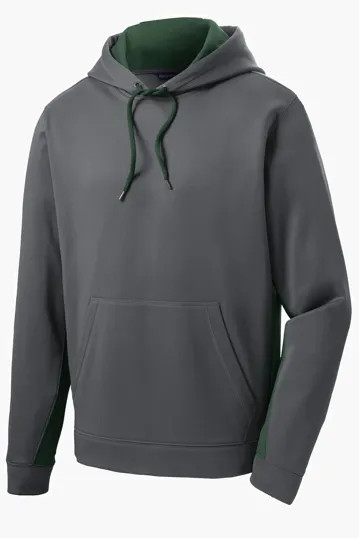 Image for Sport-Tek Sport-Wick Fleece Colorblock Hooded Pullover. 