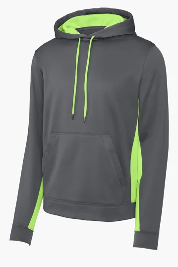 Image for Sport-Tek Sport-Wick Fleece Colorblock Hooded Pullover. 