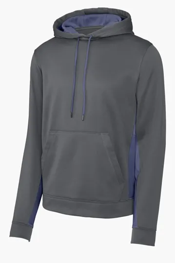 Image for Sport-Tek Sport-Wick Fleece Colorblock Hooded Pullover. 
