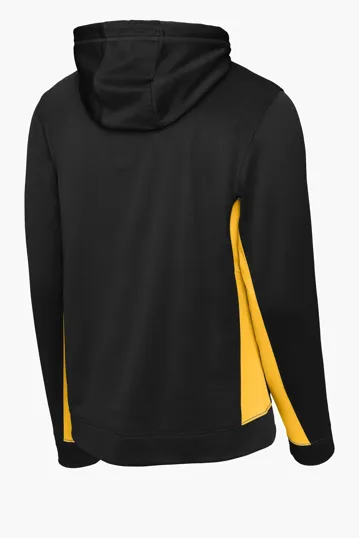Image for Sport-Tek Sport-Wick Fleece Colorblock Hooded Pullover. 