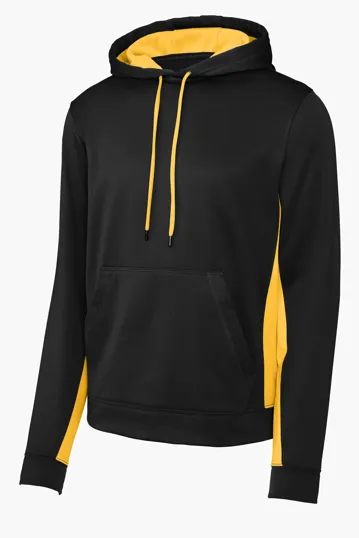 Image for Sport-Tek Sport-Wick Fleece Colorblock Hooded Pullover. 