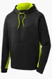 Image for Sport-Tek Sport-Wick Fleece Colorblock Hooded Pullover. -5