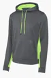 Image for Sport-Tek Sport-Wick Fleece Colorblock Hooded Pullover. -8