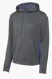 Image for Sport-Tek Sport-Wick Fleece Colorblock Hooded Pullover. -9