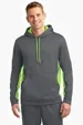 Image for Sport-Tek Sport-Wick Fleece Colorblock Hooded Pullover. -1