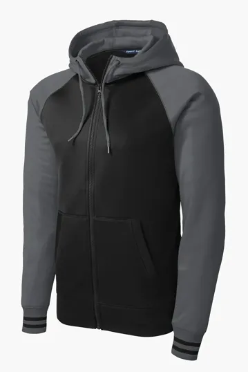 Sport-Tek Sport-Wick Varsity Fleece Full-Zip Hooded Jacket — view 3