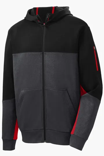 Sport-Tek Tech Fleece Colorblock Full-Zip Hooded Jacket — view 4