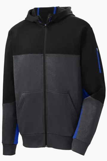 Sport-Tek Tech Fleece Colorblock Full-Zip Hooded Jacket — view 5