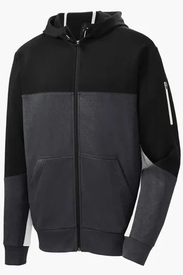 Sport-Tek Tech Fleece Colorblock Full-Zip Hooded Jacket — view 6