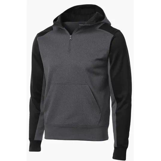 Sport-Tek Tech Fleece Colorblock 1/4-Zip Hooded Sweatshirt — view 2