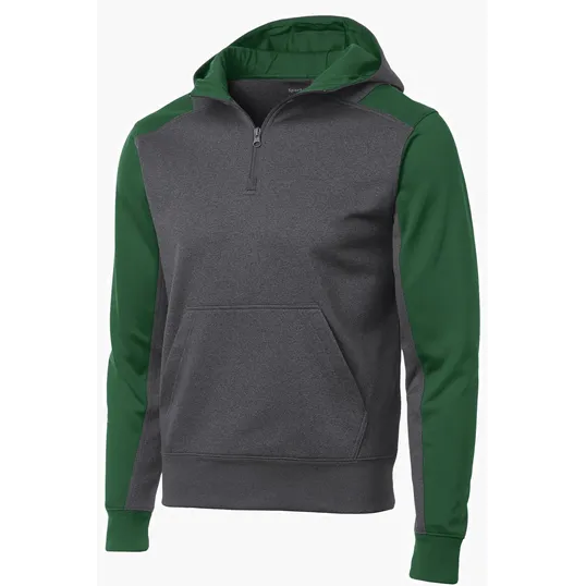 Sport-Tek Tech Fleece Colorblock 1/4-Zip Hooded Sweatshirt — view 3
