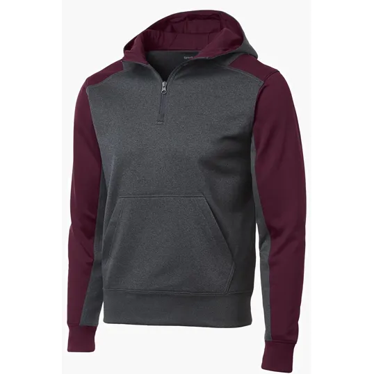 Sport-Tek Tech Fleece Colorblock 1/4-Zip Hooded Sweatshirt — view 4
