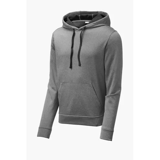 Sport-Tek PosiCharge Sport-Wick Heather Fleece Hooded Pullover — view 2