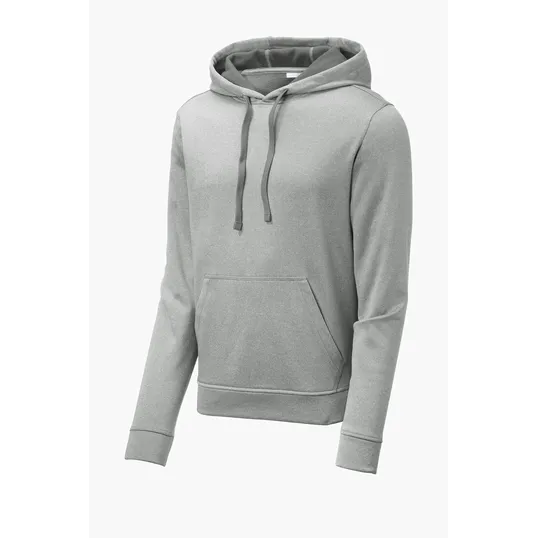 Sport-Tek PosiCharge Sport-Wick Heather Fleece Hooded Pullover — view 3