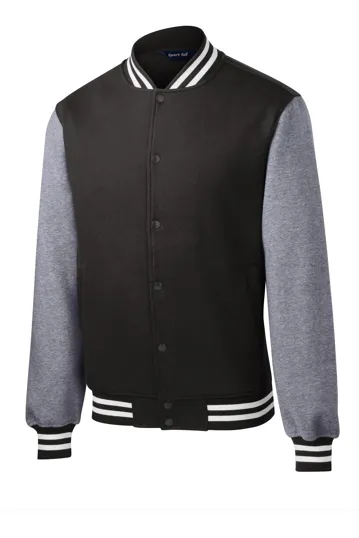 Sport-Tek Fleece Letterman Jacket — view 2
