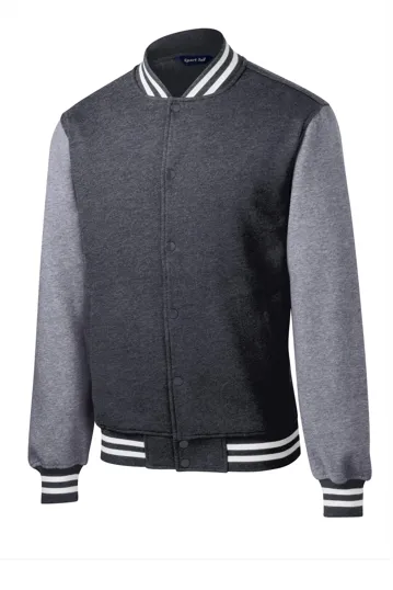 Sport-Tek Fleece Letterman Jacket — view 3
