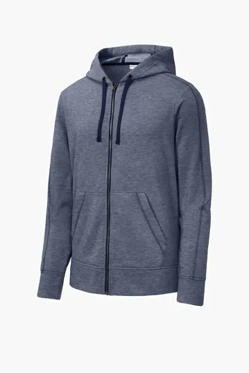 Sport-Tek PosiCharge Tri-Blend Wicking Fleece Full-Zip Hooded Jacket — view 2
