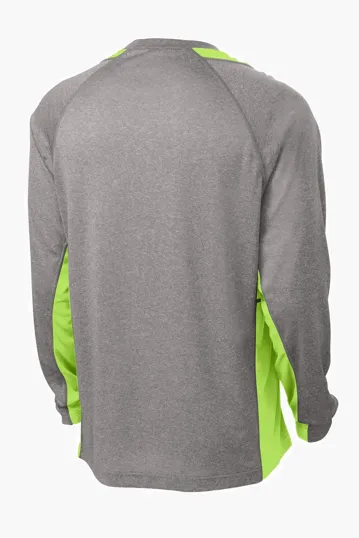 Sport-Tek Long Sleeve Heather Colorblock Contender Tee — view 18