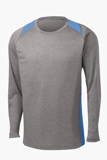 Sport-Tek Long Sleeve Heather Colorblock Contender Tee — view 3