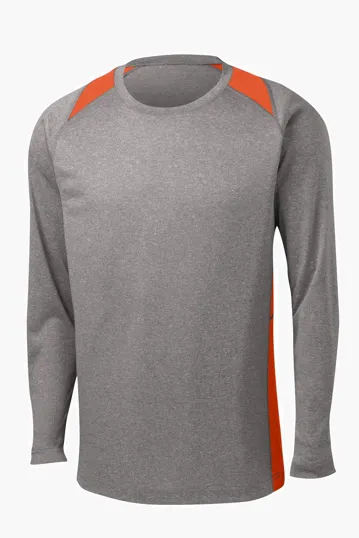 Sport-Tek Long Sleeve Heather Colorblock Contender Tee — view 4