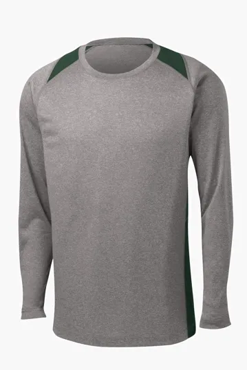 Sport-Tek Long Sleeve Heather Colorblock Contender Tee — view 5