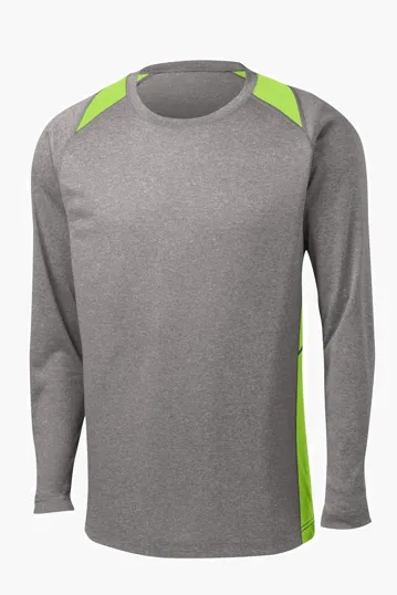 Sport-Tek Long Sleeve Heather Colorblock Contender Tee — view 7