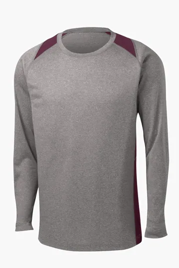 Sport-Tek Long Sleeve Heather Colorblock Contender Tee — view 8